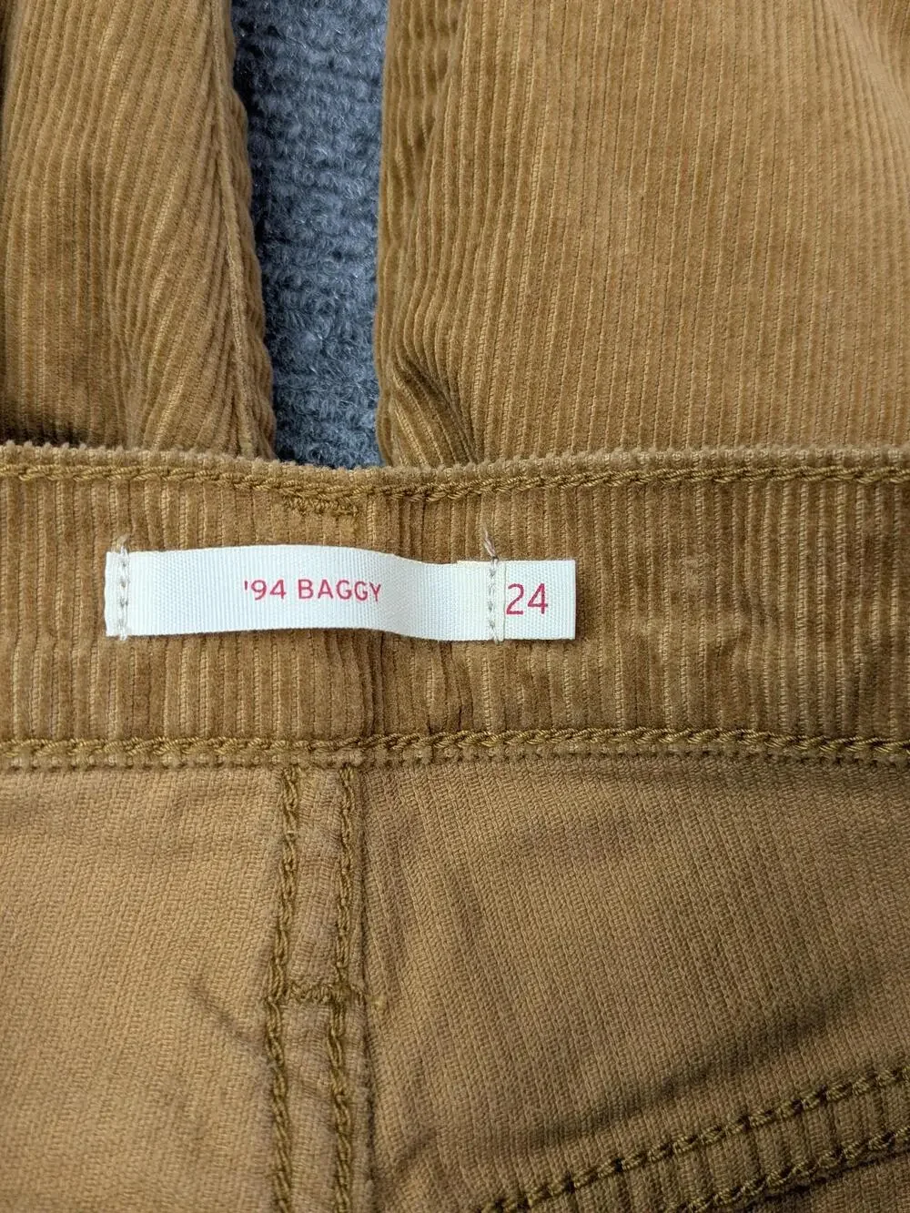 Levis Pants Womens 24 Brown Corduroy 94 Baggy High Rise Straight Khakis